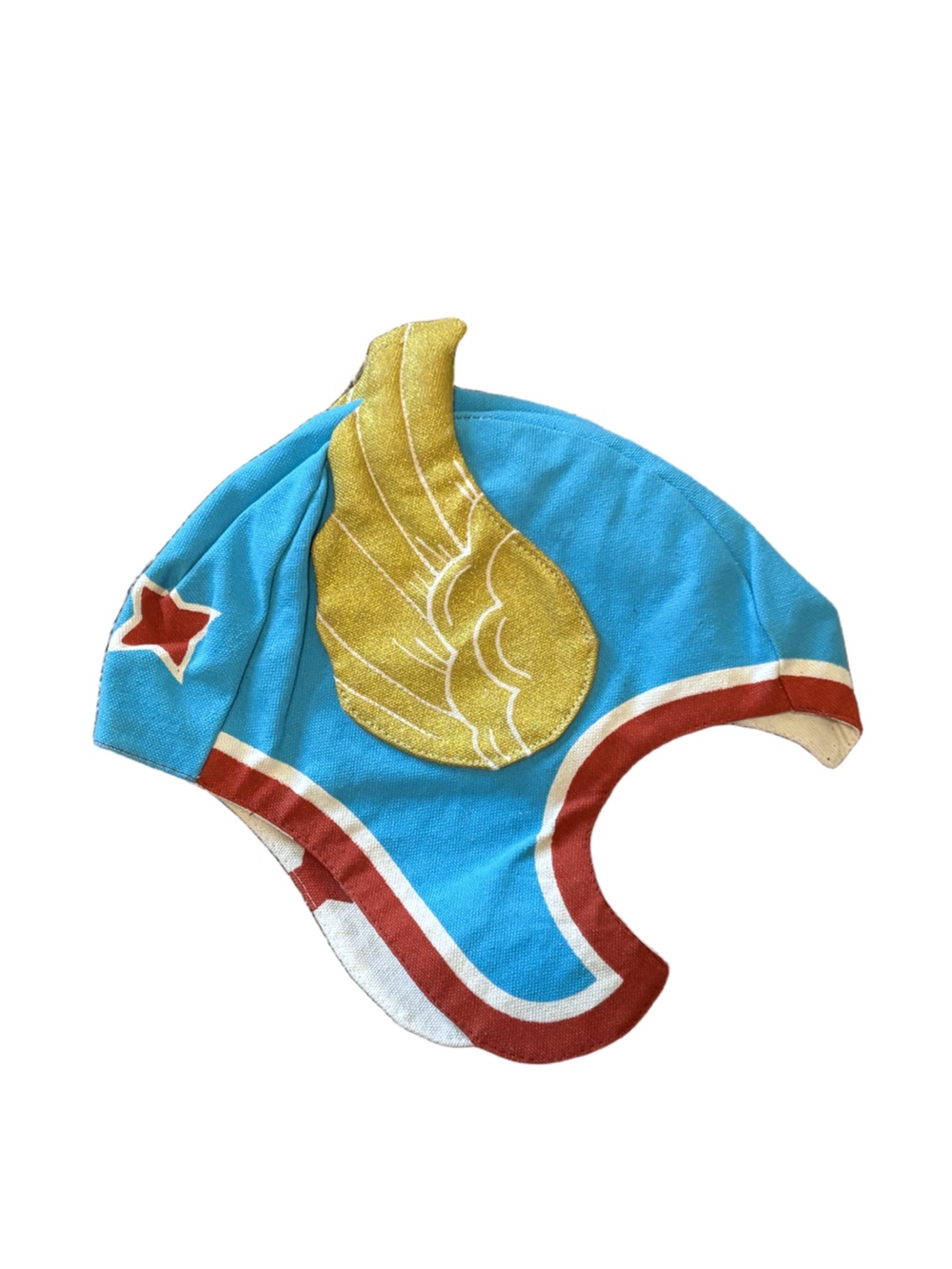 3 piece Whimsy SuperHero Set blue,
Red, white- shield, cape, helmet- reverses - Picture 4 of 6
